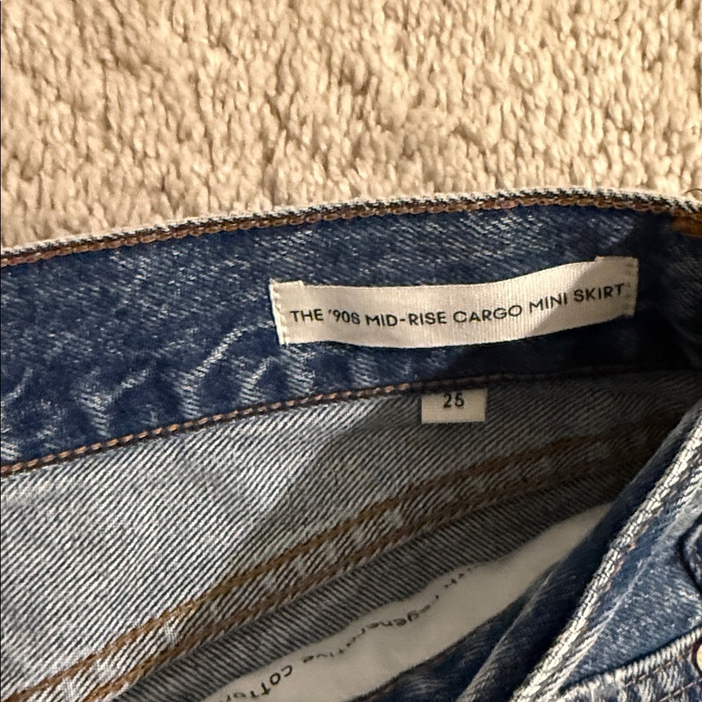 Denim Forum ’90s Cargo Mini Denim Skirt | Size 25 | Medium wash - Picture 3 of 7